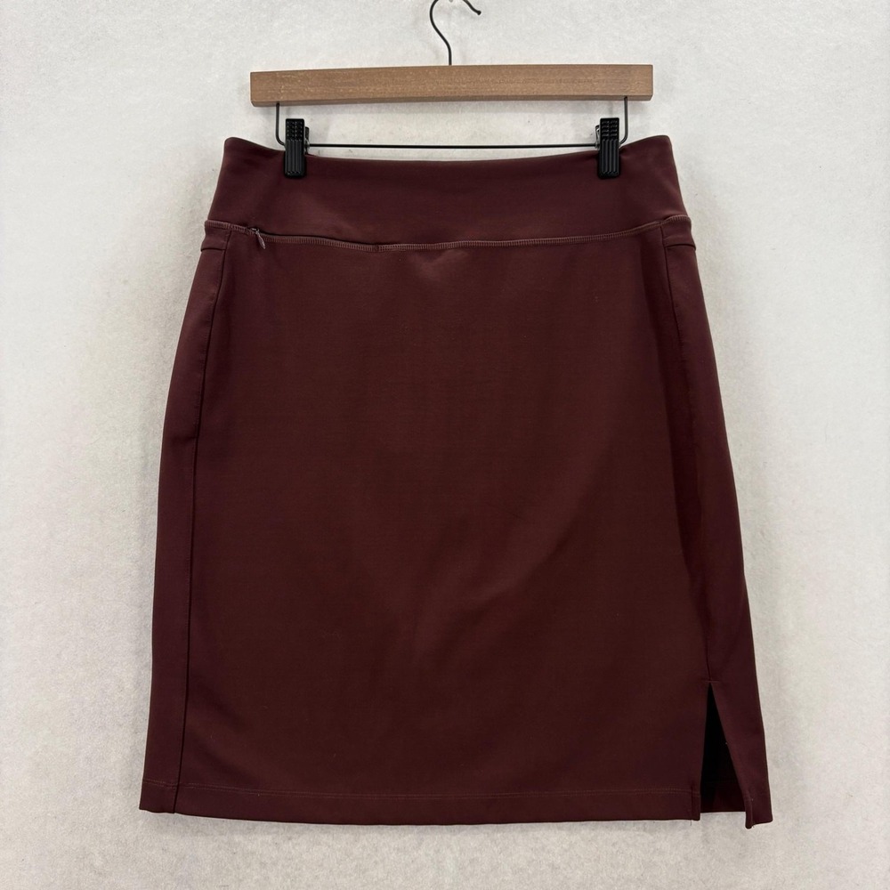 Duluth Ponte Pro Skirt Womens 8 Brown Core Confidence Moisture Wicking Travel